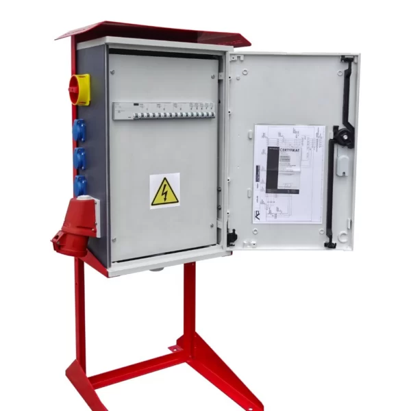 Rozdzielnica na stojaku OS-S/FI SET 2x32A 1x16A 8x230V gniazda Mennekes zabezpieczenia SIEMENS 6894 - obrazek 4