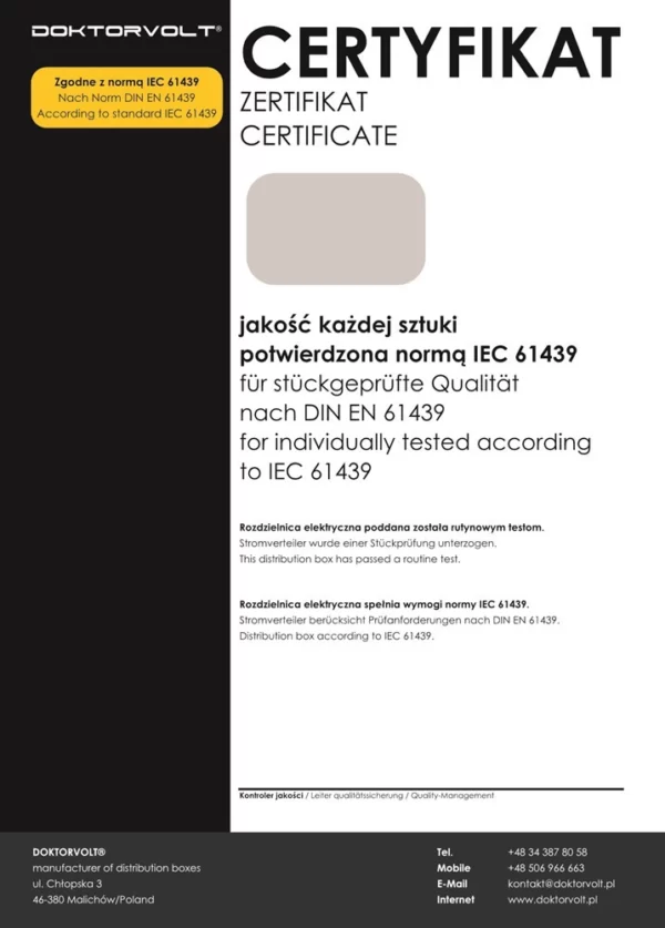 Rozdzielnica na stojaku z naświetlaczem eXT S/FI SET 32A 2x16A 4x230V 6184 - obrazek 7