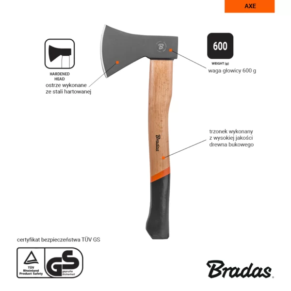 Siekiera uniwersalna WOOD 600g - KT-SW1060 - obrazek 3