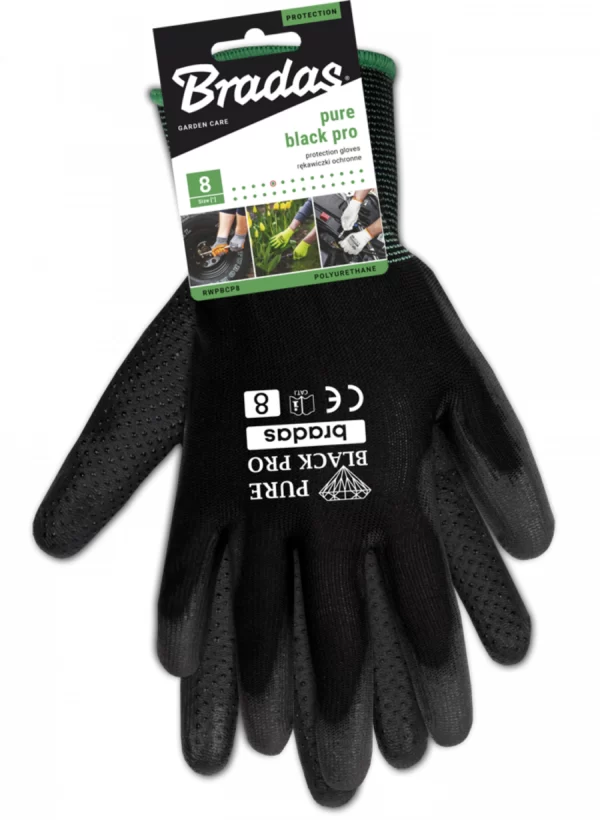 Rękawice ochronne PURE BLACK PRO poliuretan - RWPBCP8/9/10/11 - obrazek 2