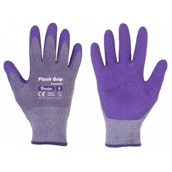 Рукавички захисні FLASH GRIP LAVENDER, латексні - RWFGLR6/7/8