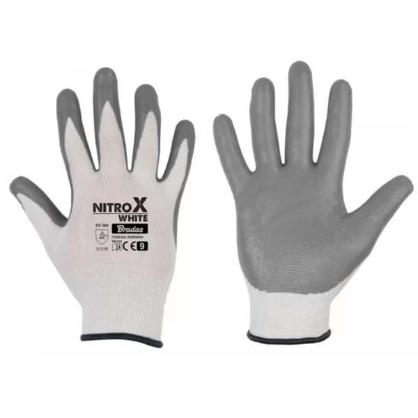 Rękawice ochronne NITROX WHITE nitryl, BLISTER - RWNWH8/9/10